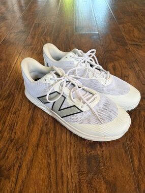 New Balance Fuel Cell White and Silver Mesh turf cleat, size 13